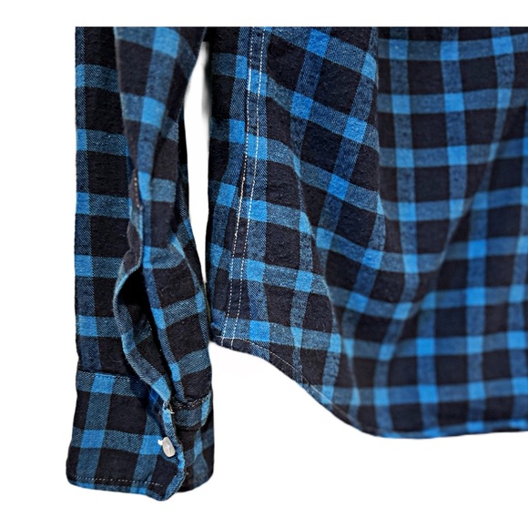 Frank & Eileen Women’s Barry Flannel Check Long Sleeve Shirt Blue & Black Size S - Picture 10 of 13